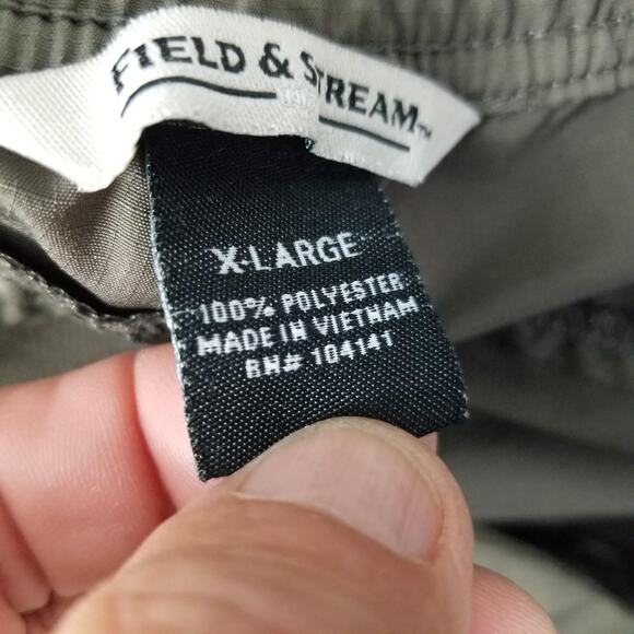 Field & Stream Pants Mens XL Gray Hiking Quick Dry Elastic Waist Cargo Pocket - Picture 11 of 12